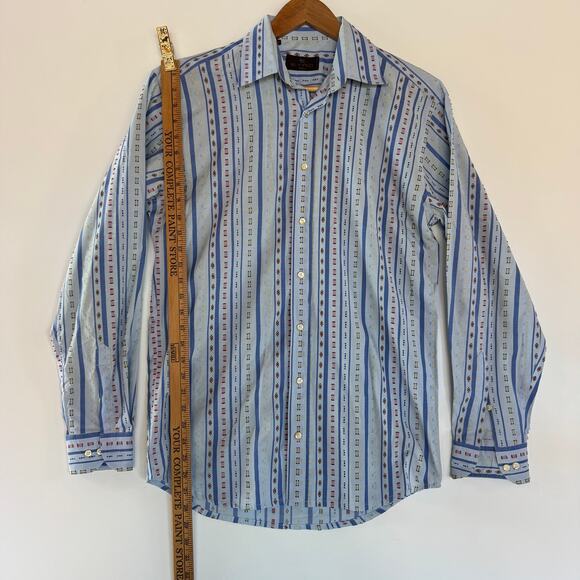 ETRO....RARE Holiday Collection, light bl, stripped Dress Shirt, size 39 - Picture 3 of 10